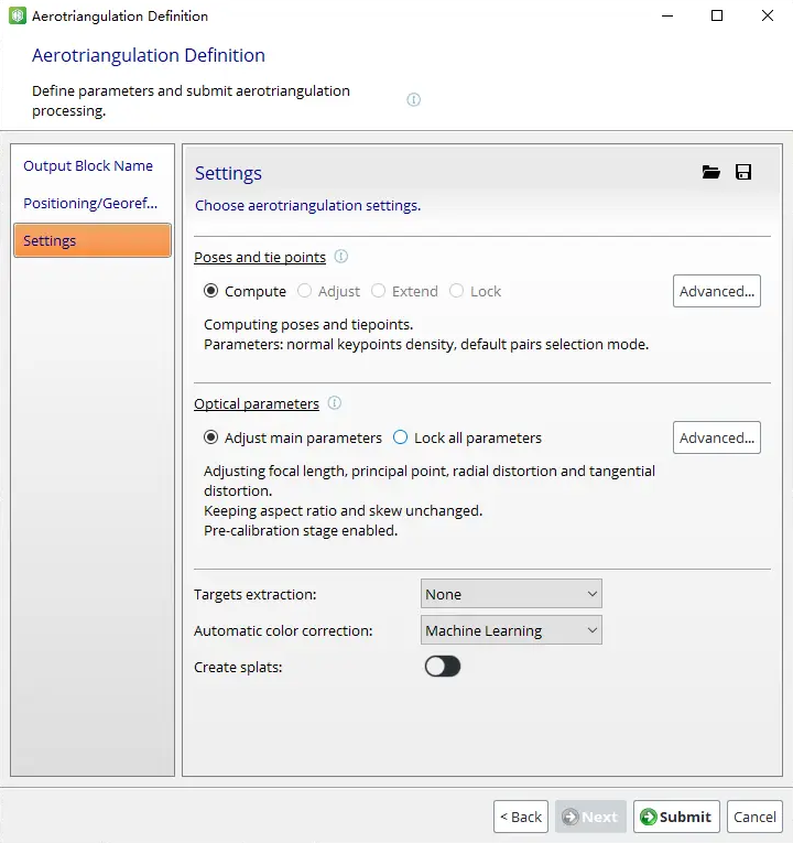 aerotriangulation-settings-first