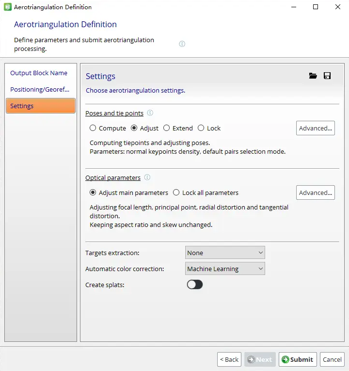 aerotriangulation-settings-second